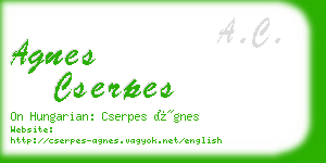 agnes cserpes business card